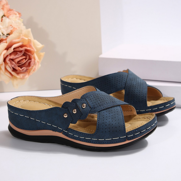 Shawen - Sandali con Zeppa e Cinturini Incrociati in Stile Casual