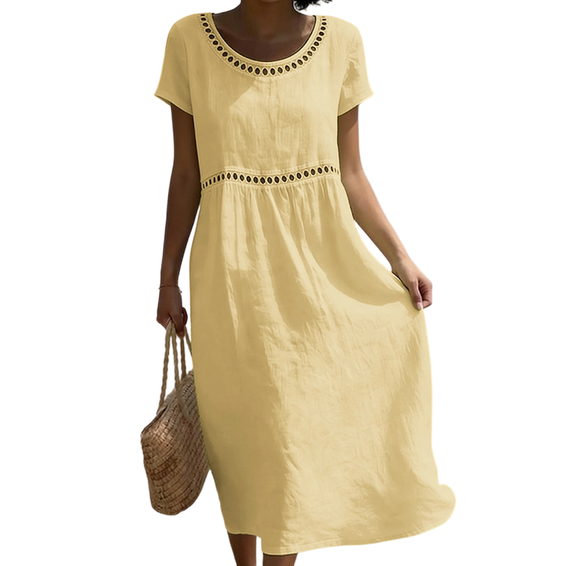 Tarsha - Elegante Abito Midi in Lino