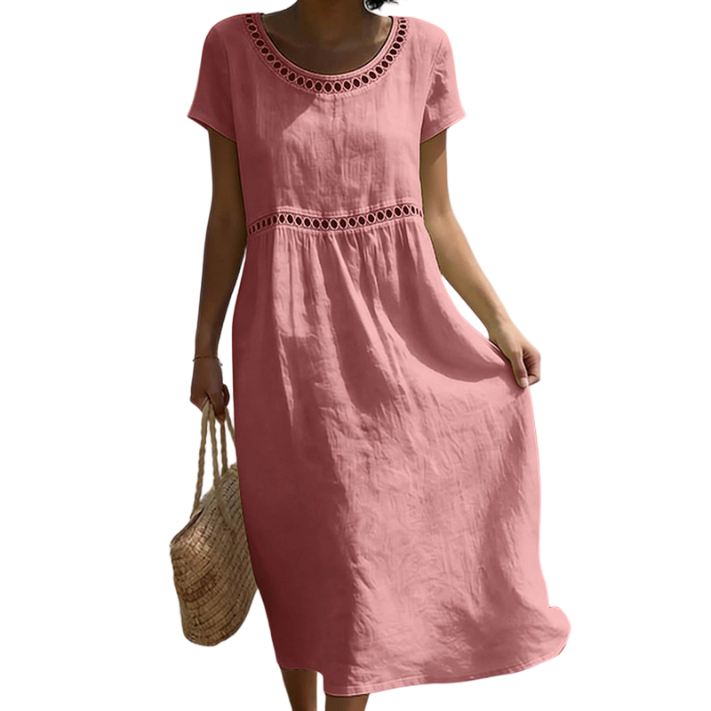 Tarsha - Elegante Abito Midi in Lino
