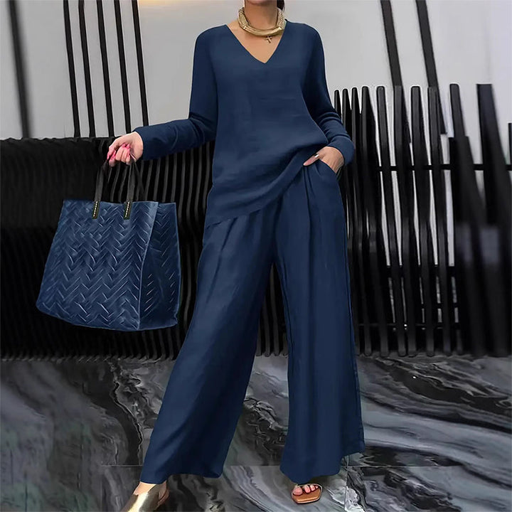 Maheen - Completo da Casa in Maglia Con Pantaloni a Zampa
