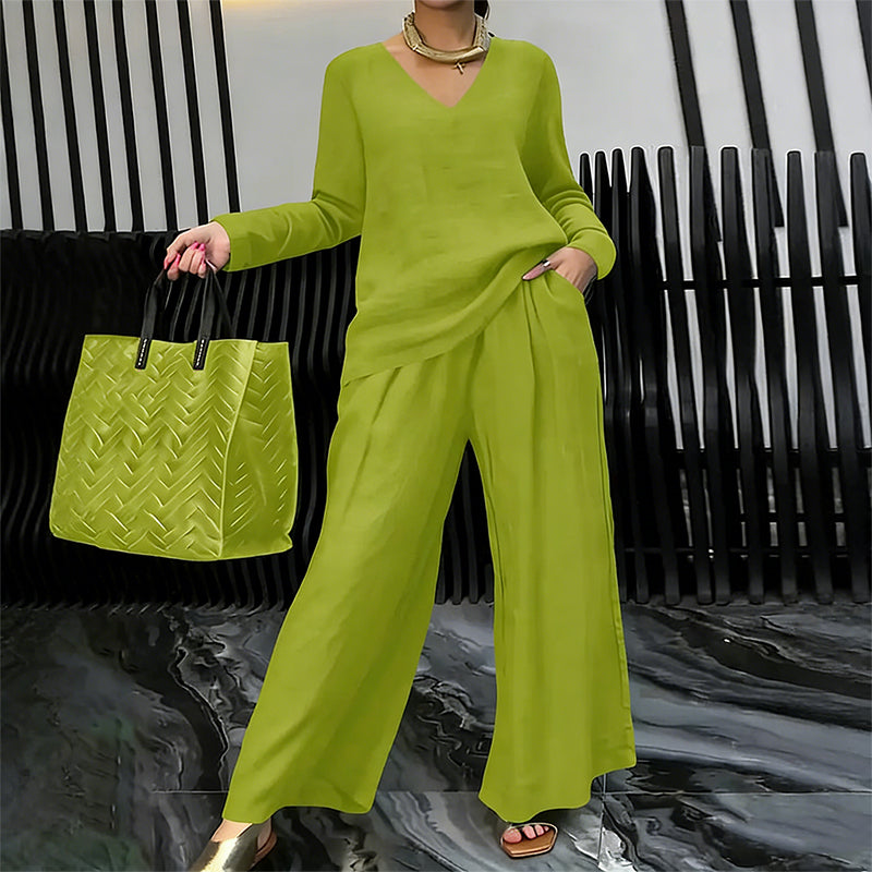 Maheen - Completo da Casa in Maglia Con Pantaloni a Zampa