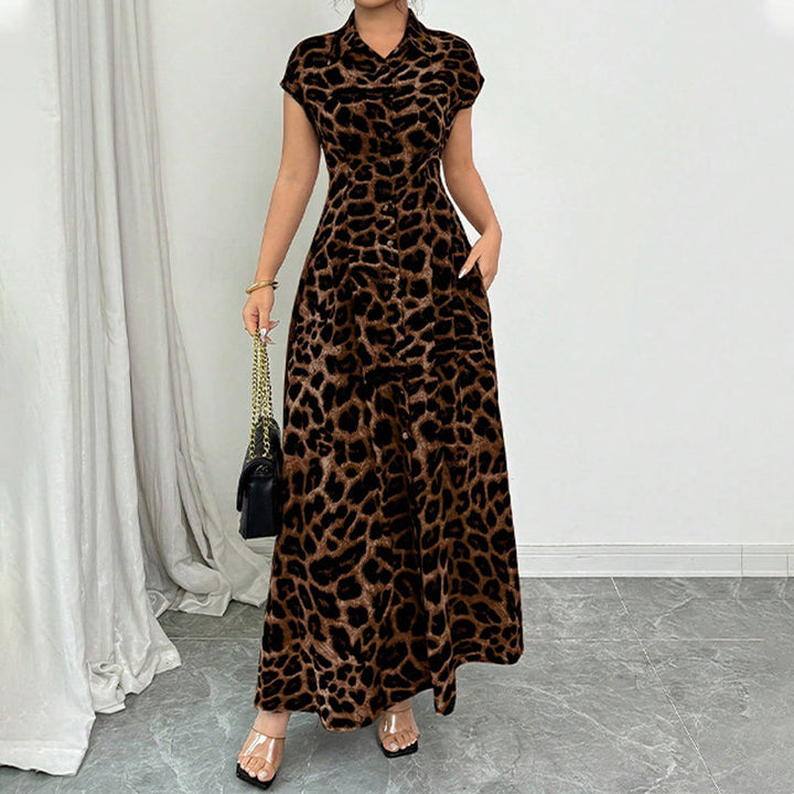 Ameerah - Elegante Abito Con Stampa Leopardata