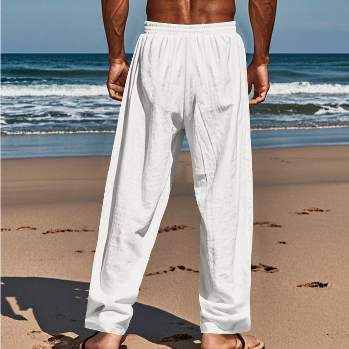 Devillier - Pantaloni Casual in Lino Con Coulisse