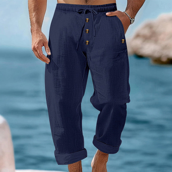 Devillier - Pantaloni Casual in Lino Con Coulisse