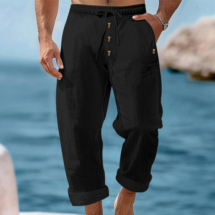 Devillier - Pantaloni Casual in Lino Con Coulisse