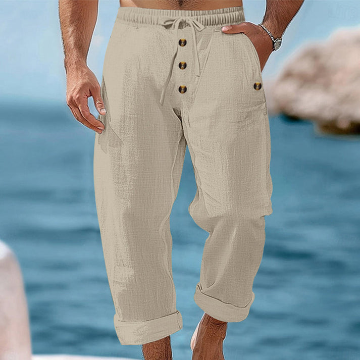 Devillier - Pantaloni Casual in Lino Con Coulisse