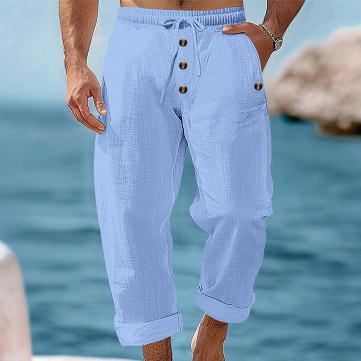 Devillier - Pantaloni Casual in Lino Con Coulisse