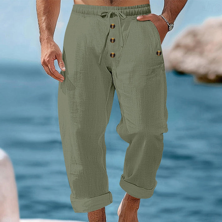 Devillier - Pantaloni Casual in Lino Con Coulisse