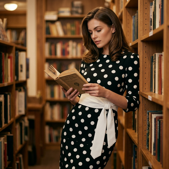 Konila - Elegante Abito Retrò a Pois
