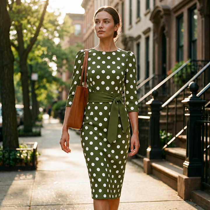Konila - Elegante Abito Retrò a Pois