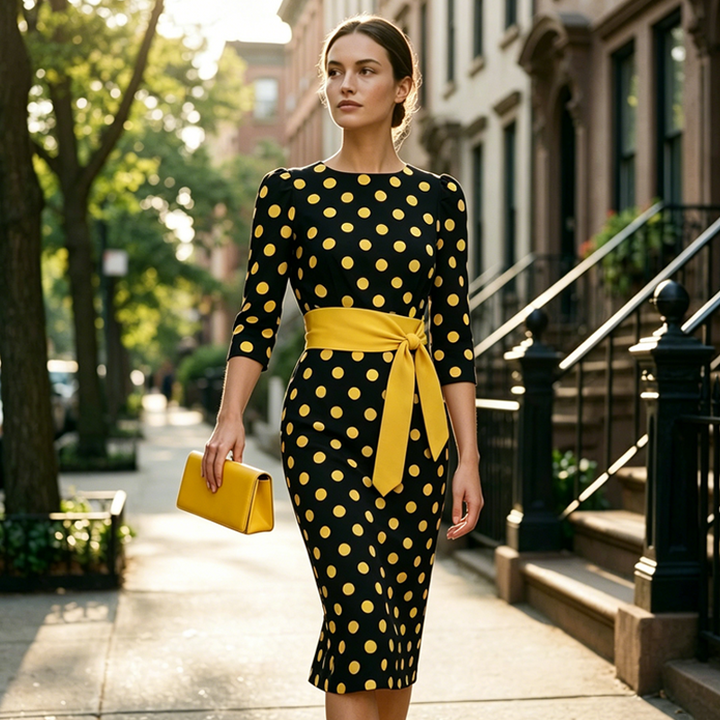 Konila - Elegante Abito Retrò a Pois