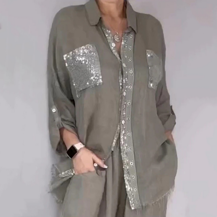 Lizy - Set Composto Da Camicetta e Pantaloni Con Paillettes