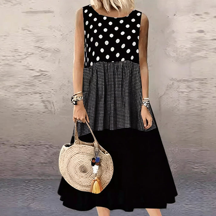 Shezina - Abito Senza Maniche in Patchwork