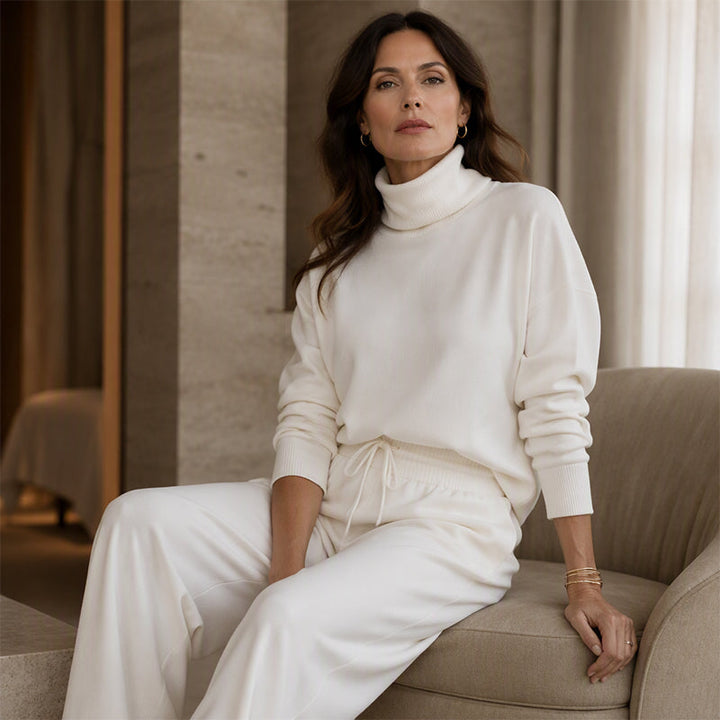 Phylles - Set a Due Pezzi Con Maglione a Collo Alto e Pantaloni a Gamba Larga