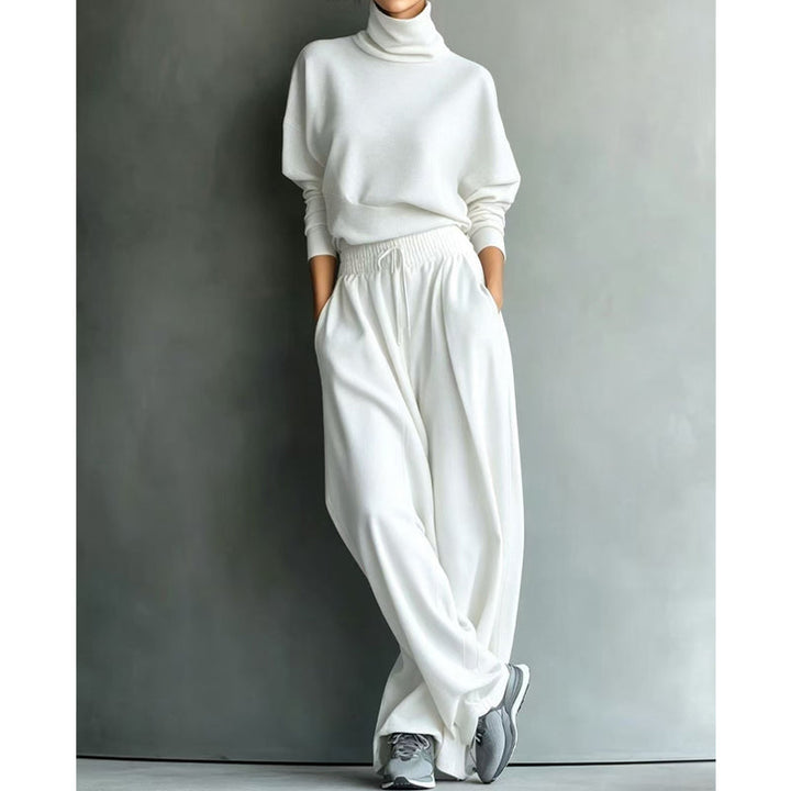 Phylles - Set a Due Pezzi Con Maglione a Collo Alto e Pantaloni a Gamba Larga