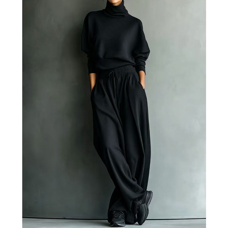 Phylles - Set a Due Pezzi Con Maglione a Collo Alto e Pantaloni a Gamba Larga