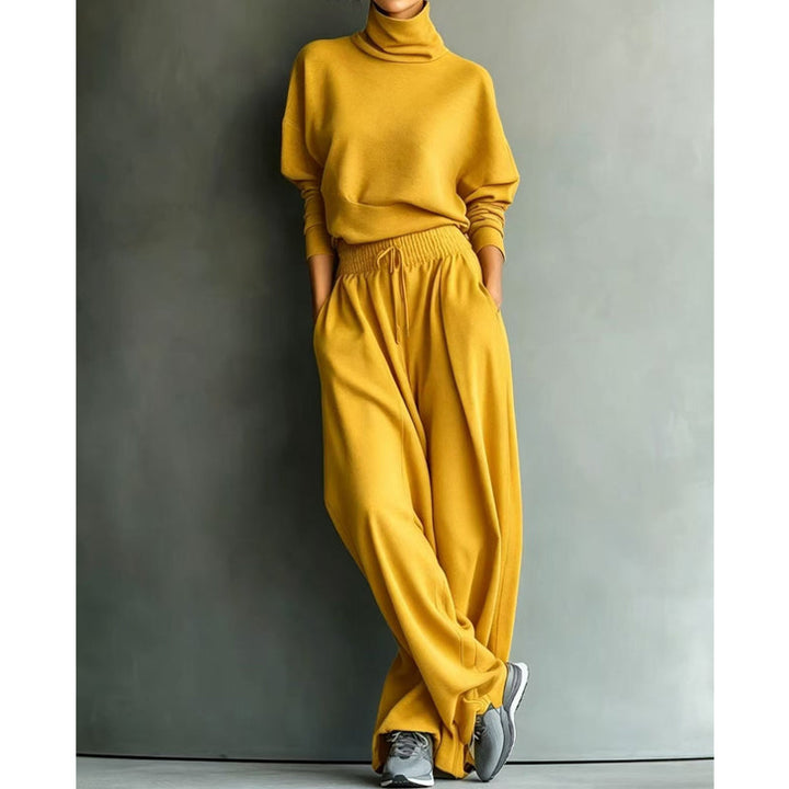 Phylles - Set a Due Pezzi Con Maglione a Collo Alto e Pantaloni a Gamba Larga