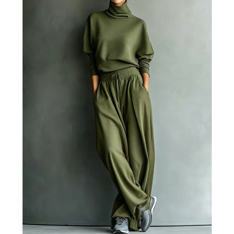 Phylles - Set a Due Pezzi Con Maglione a Collo Alto e Pantaloni a Gamba Larga