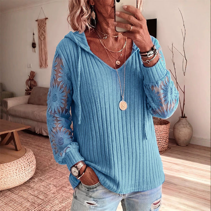 Nemila - Elegante Cardigan Con Cappuccio in Pizzo