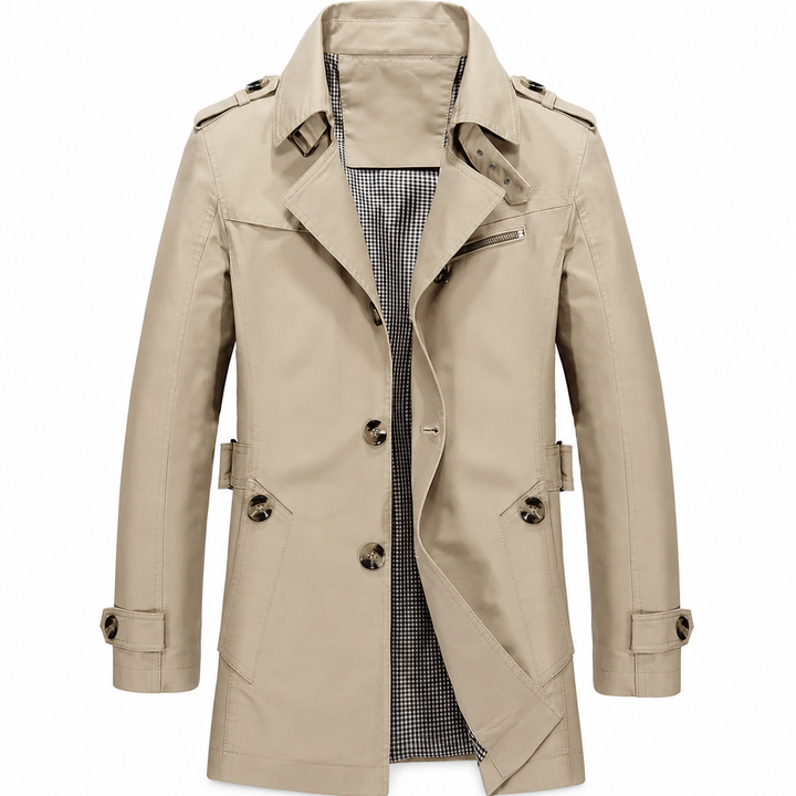 Alpaslan - Cappotto Con Collo a V e Chiusura Con Bottoni