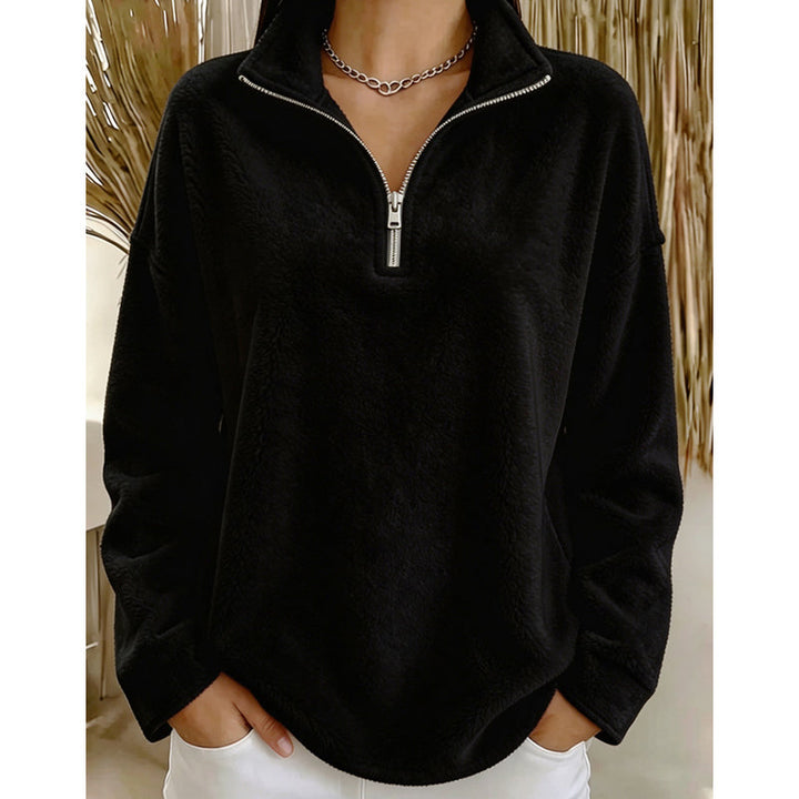 Akino - Maglione in Pile con Mezza zip e Collo