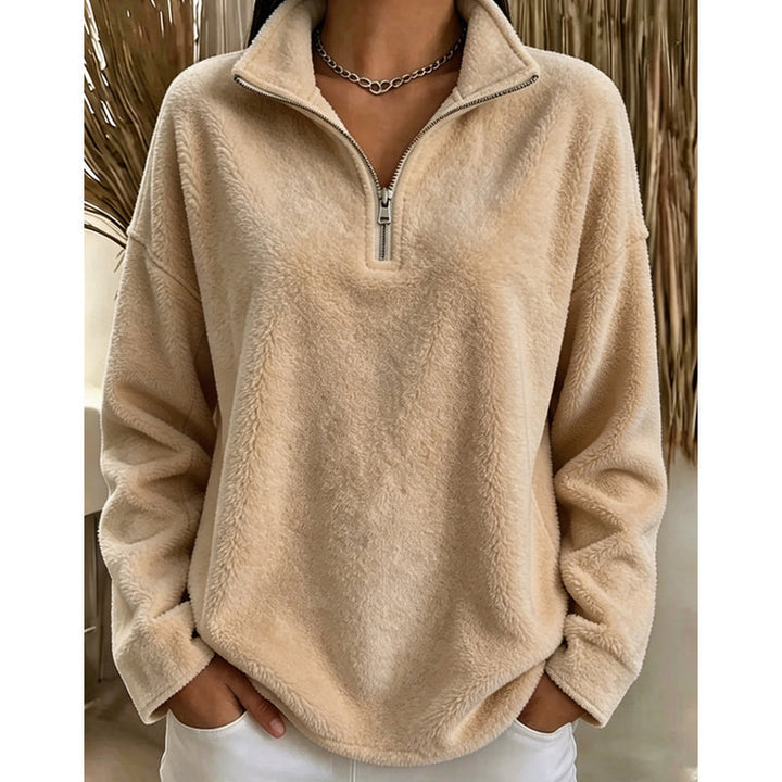 Akino - Maglione in Pile con Mezza zip e Collo