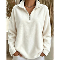 Akino - Maglione in Pile con Mezza zip e Collo