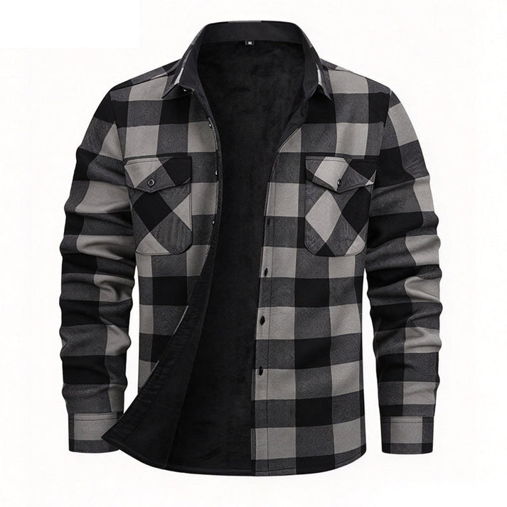 Lisander - Giacca Camicia in Flanella Calda Con Motivo a Quadri