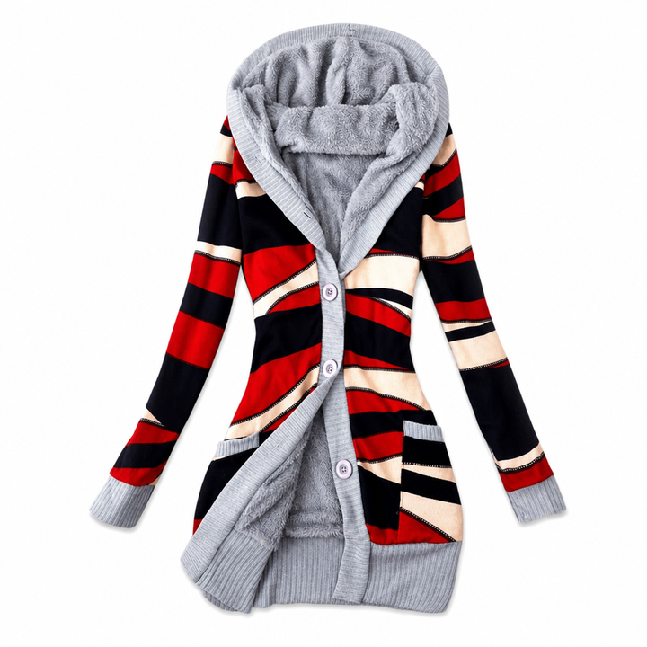 Shazina - Cardigan Con Cappuccio E Stampa Geometrica