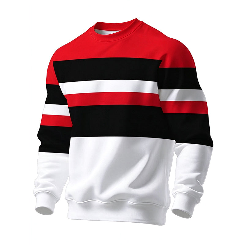 Wayale - Felpa Casual a Righe Con Collo Rotondo