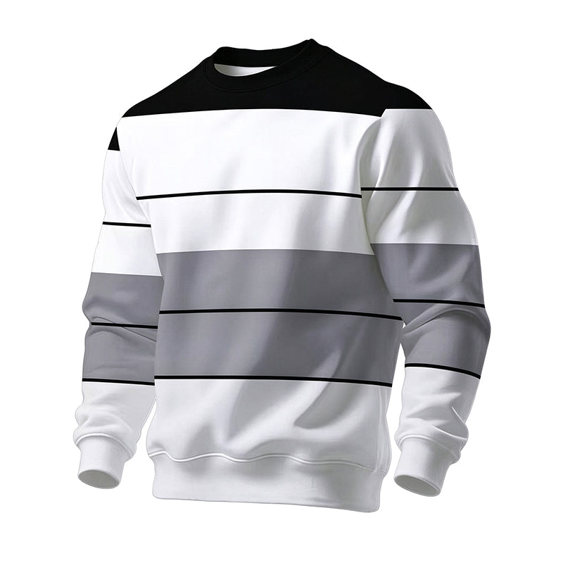 Wayale - Felpa Casual a Righe Con Collo Rotondo