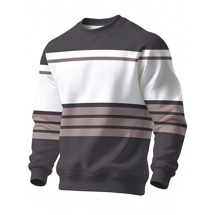 Wayale - Felpa Casual a Righe Con Collo Rotondo