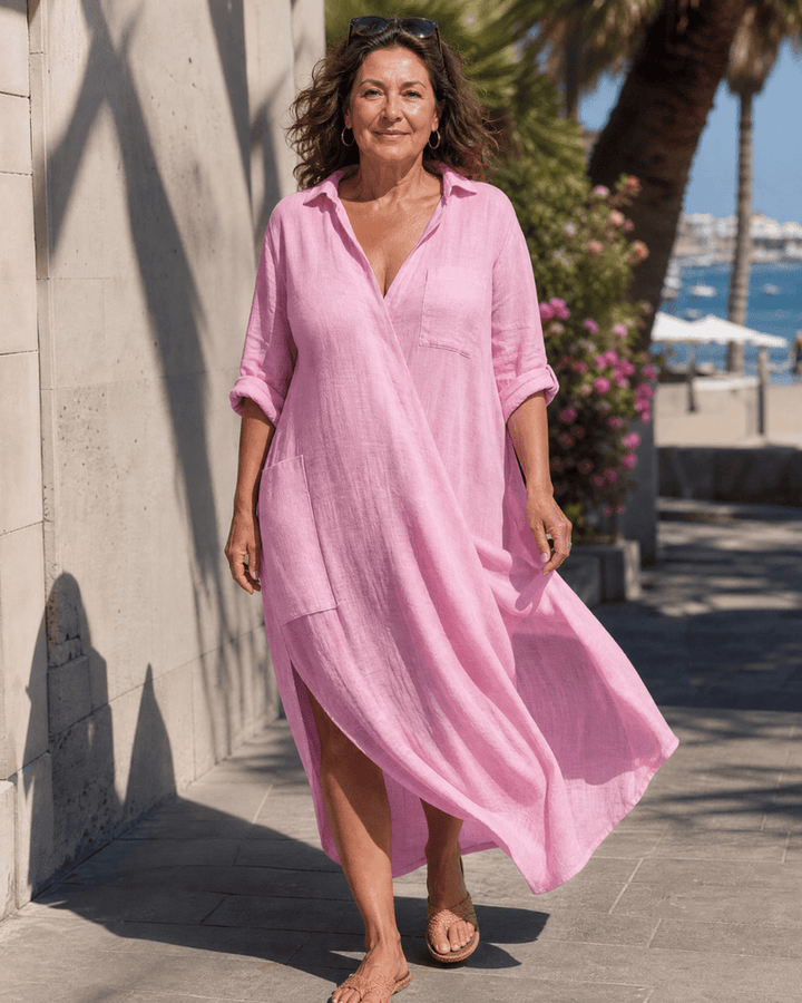 Tamanda - Elegante Abito Midi Con Colletto