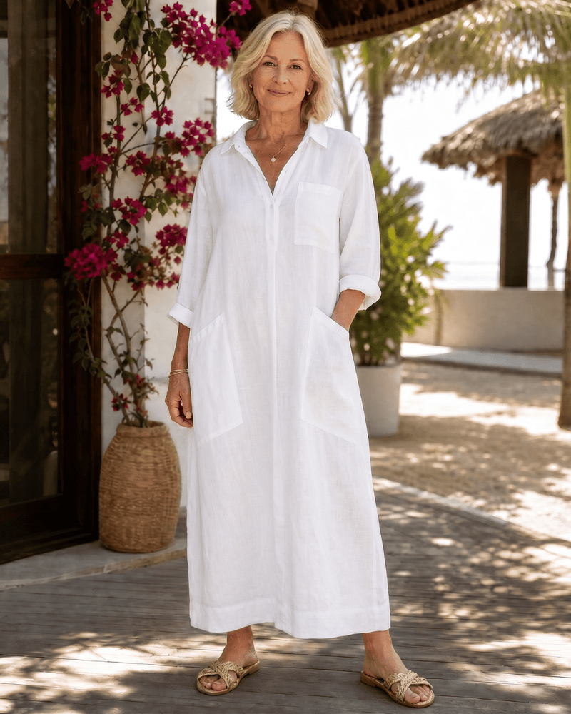Tamanda - Elegante Abito Midi Con Colletto