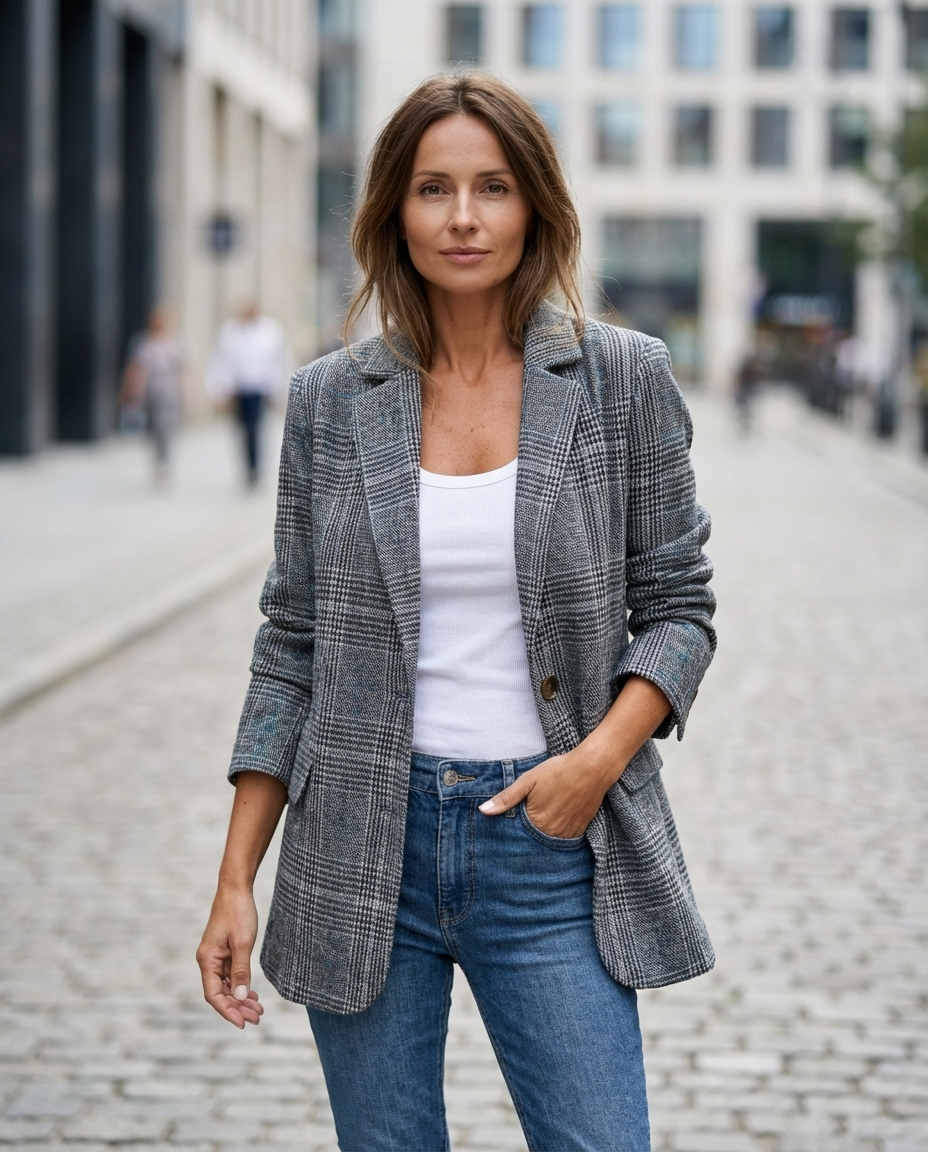Eshania - Elegante giacca a quadri