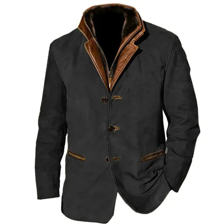Cesario - Giacca Classica in Pelle Vintage