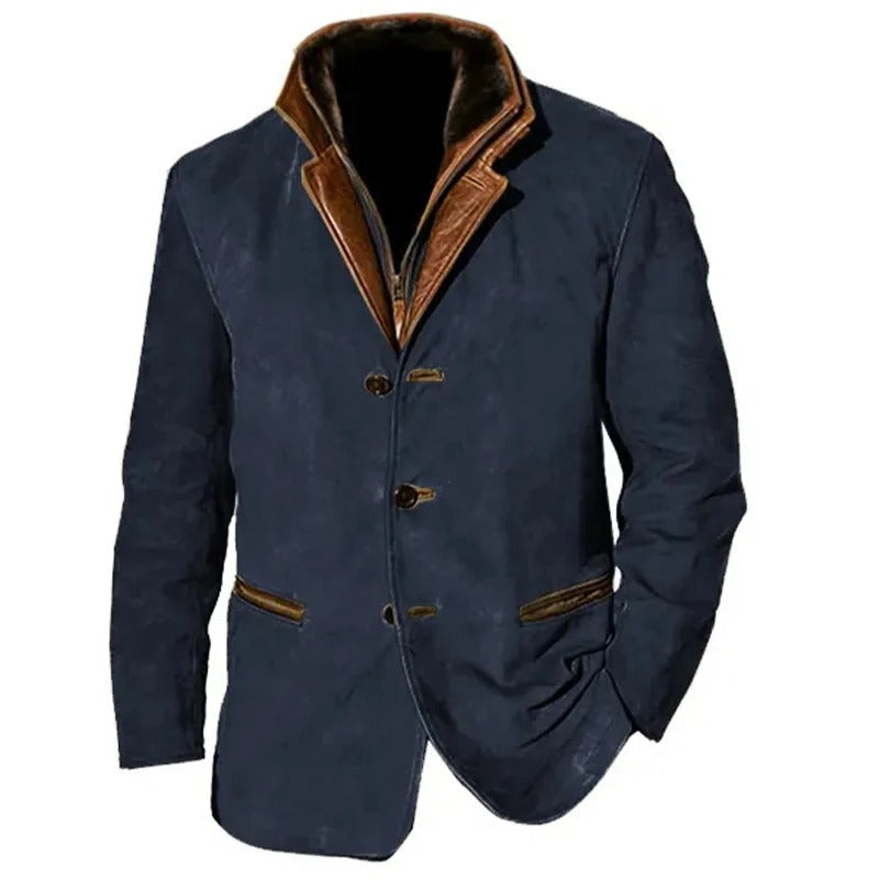 Cesario - Giacca Classica in Pelle Vintage