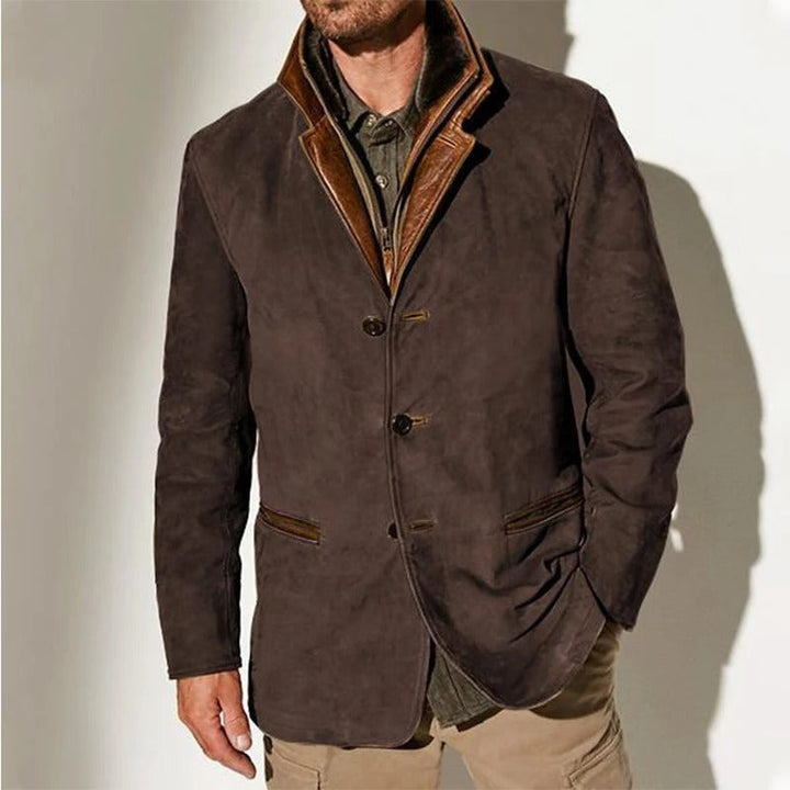 Cesario - Giacca Classica in Pelle Vintage