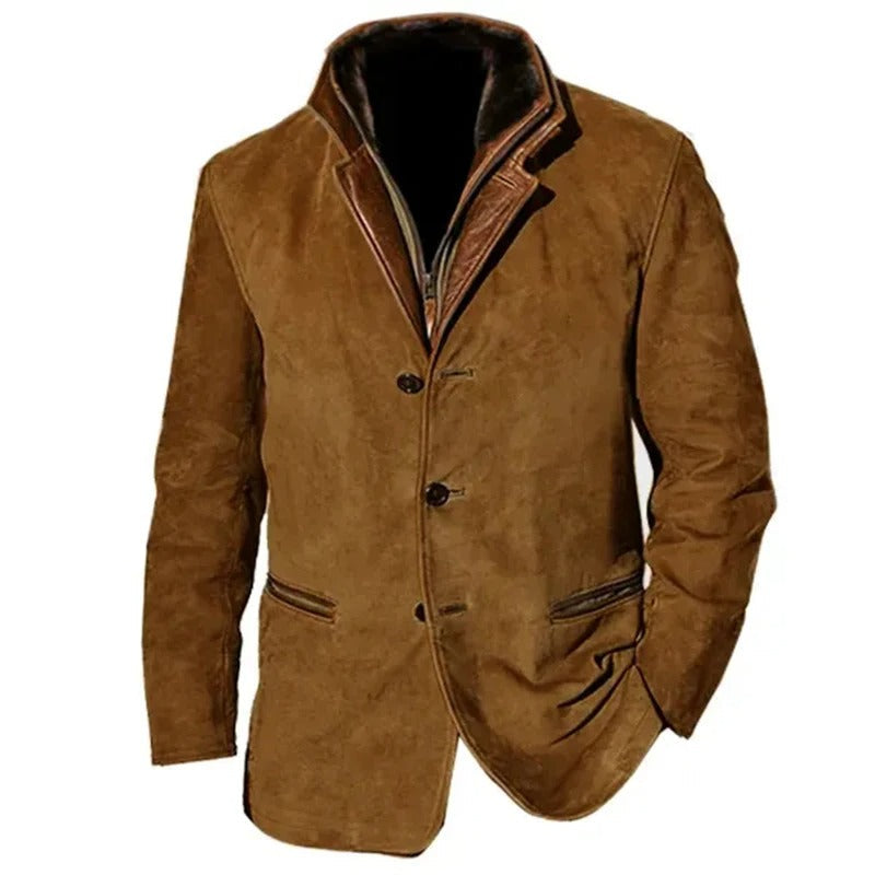 Cesario - Giacca Classica in Pelle Vintage