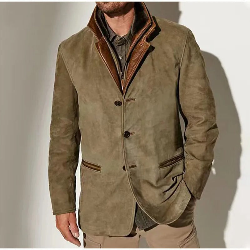 Cesario - Giacca Classica in Pelle Vintage