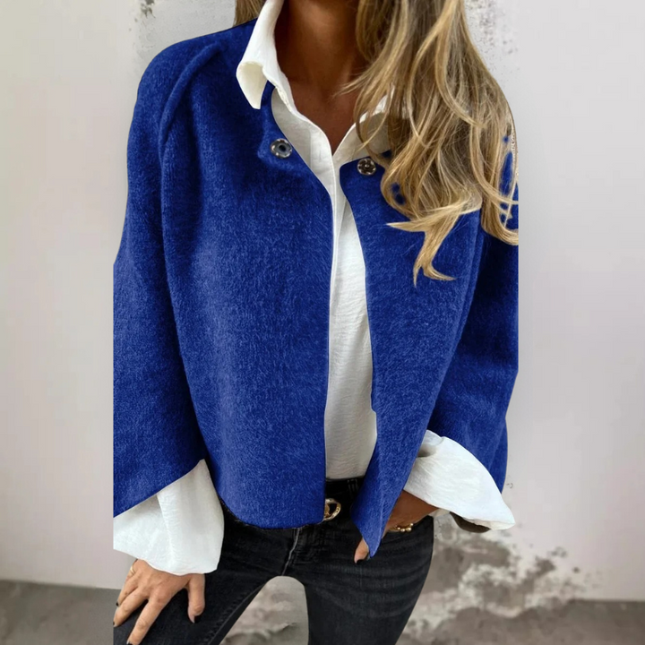 Henrike - Cappotto in Lana con Scollo Rotondo e Maniche Lunghe