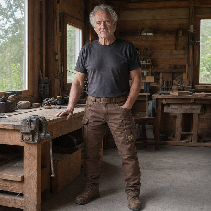 Jaeff - Pantaloni Cargo Casual Dalla Vestibilità Slim