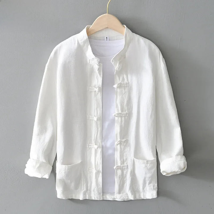 Ffinian - Camicia Mandarina in Cotone E Lino