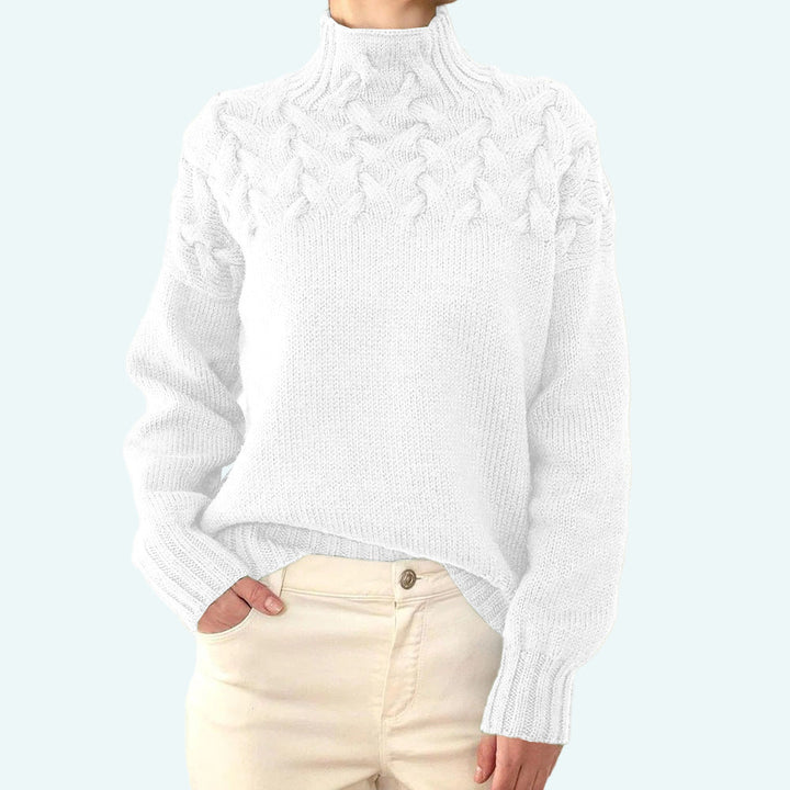 Farrah - Elegante Maglione a Collo Alto Lavorato a Maglia