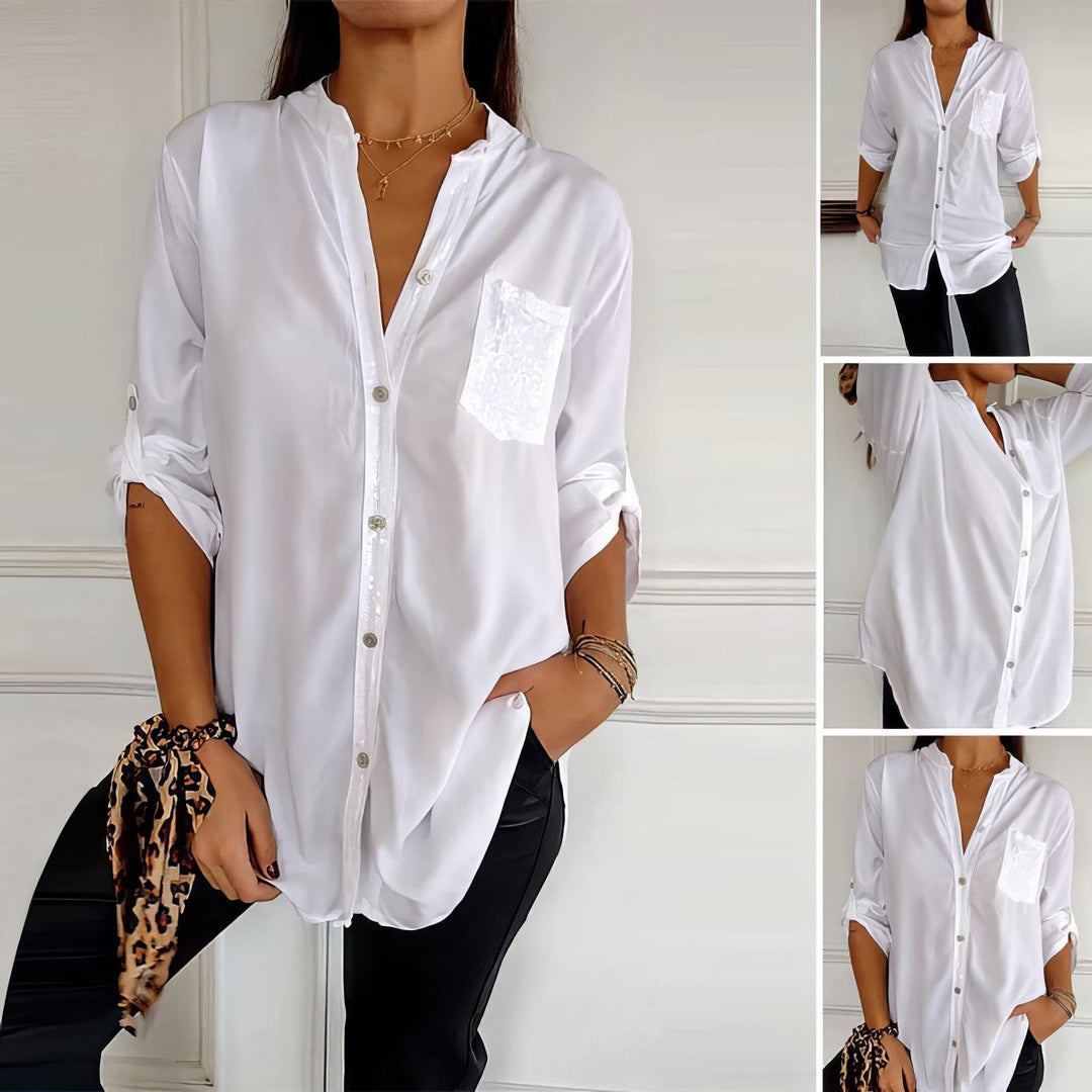 Franzina - Camicia Casual con Tasca Frontale Aperta e Bottoni