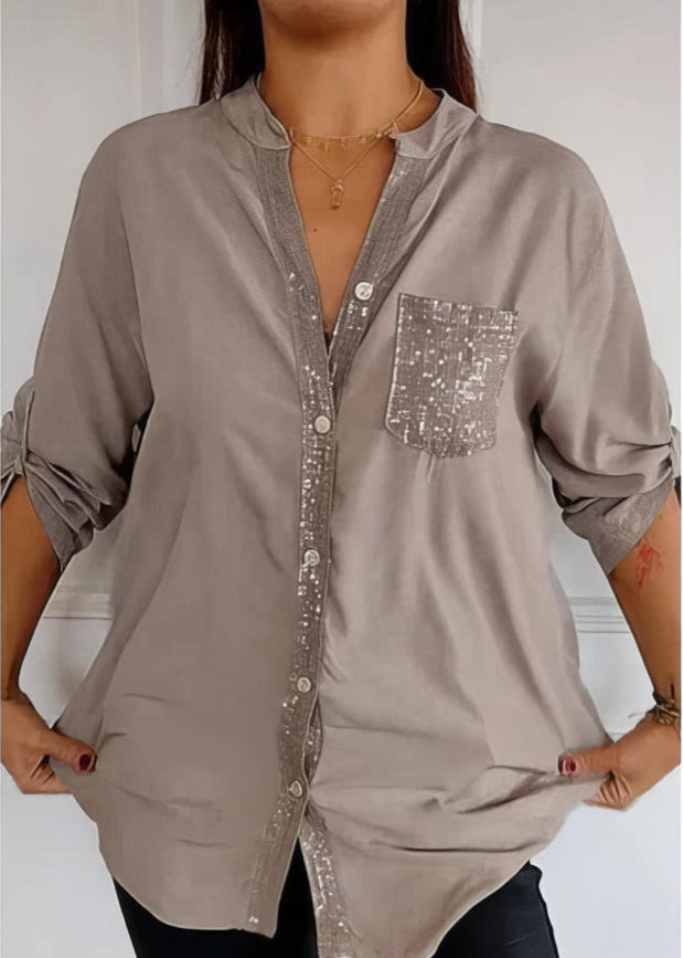 Franzina - Camicia Casual con Tasca Frontale Aperta e Bottoni