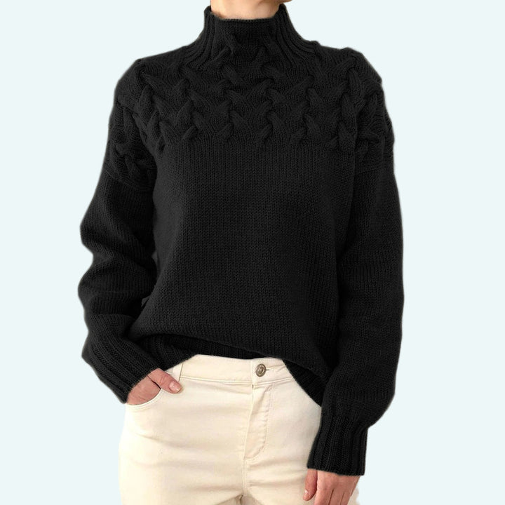 Farrah - Elegante Maglione a Collo Alto Lavorato a Maglia